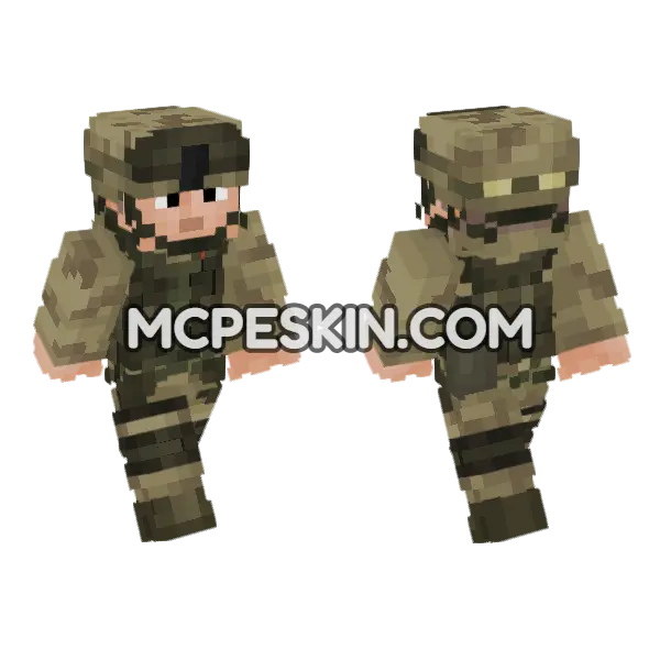 USMC DCU Camo Soldier Minecraft Bedrock skin, front and back