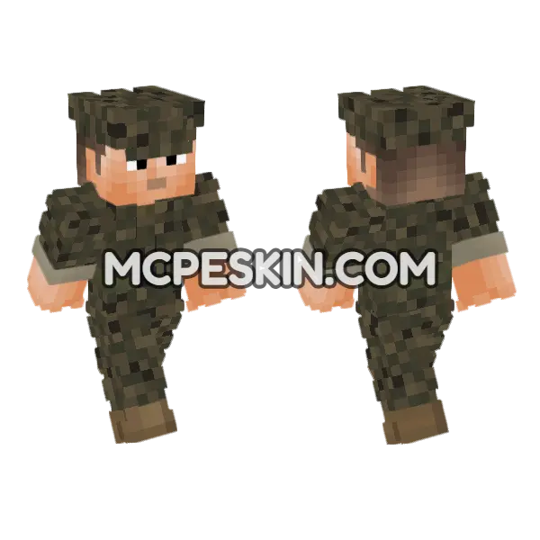 USMC Desert Soldier Minecraft Bedrock skin, front and back