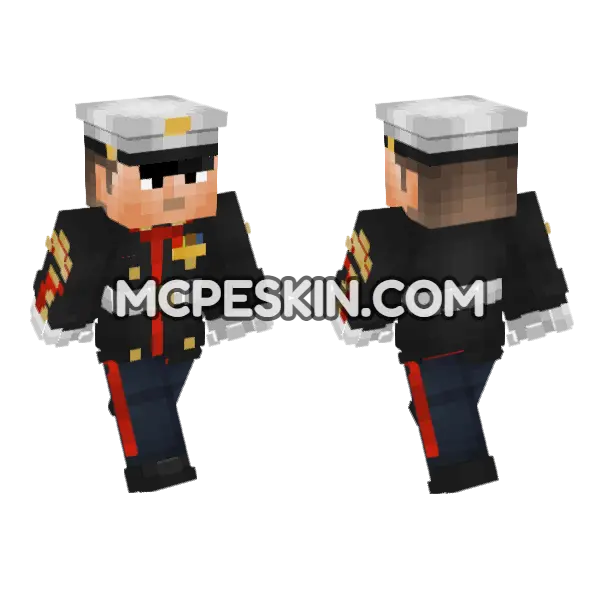 USMC Dress Uniform Minecraft Bedrock skin, front and back