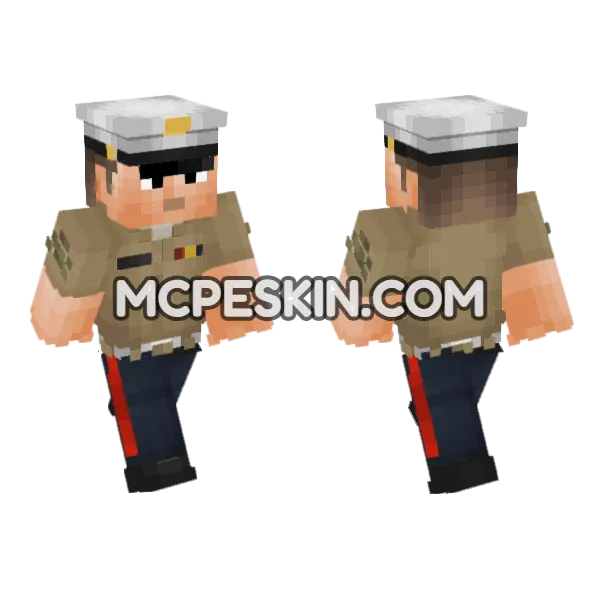 USMC Dress Uniform V2 Minecraft Bedrock skin, front and back