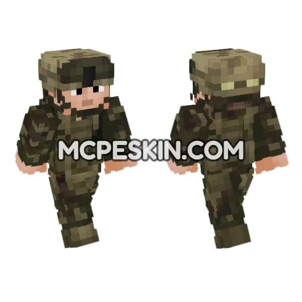 USMC Iraq War Woodland Soldier Minecraft Bedrock skin, front and back