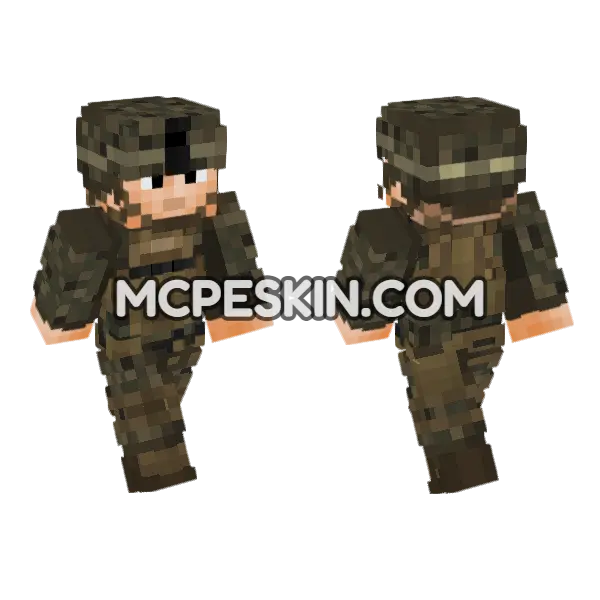 USMC Woodland Soldier Minecraft Bedrock skin, front and back