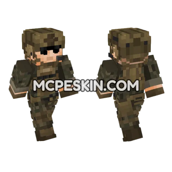 USMC Woodland Soldier Minecraft Bedrock skin, front and back