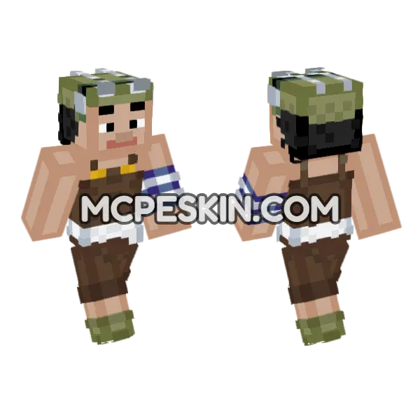 Usopp Minecraft Bedrock skin, front and back