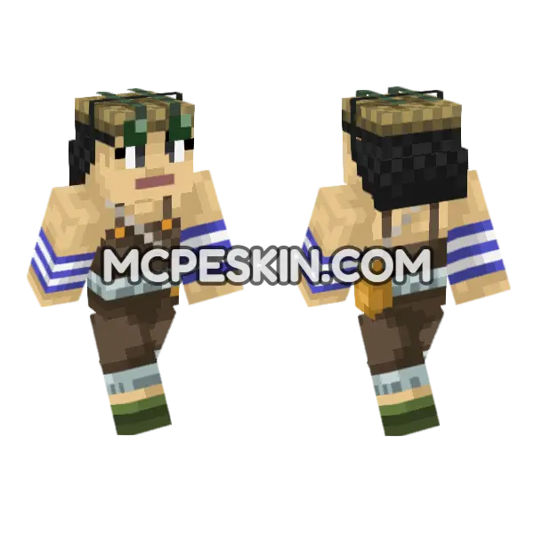 Usopp Pre Timeskip Minecraft Bedrock skin, front and back