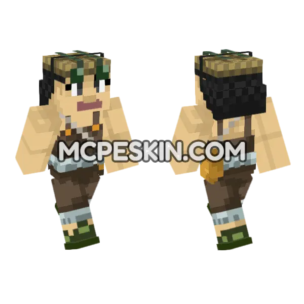 Usopp Straw Hat Minecraft Bedrock skin, front and back