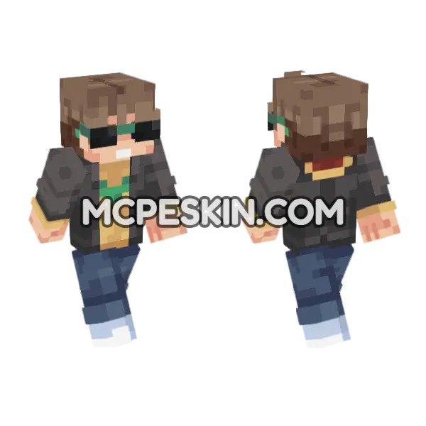 V-Mario Minecraft Bedrock skin, front and back