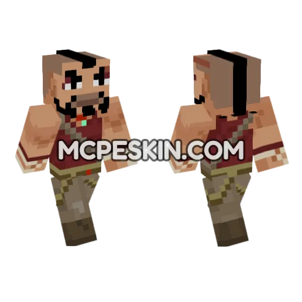 Vaas Montenegro Minecraft Bedrock skin, front and back