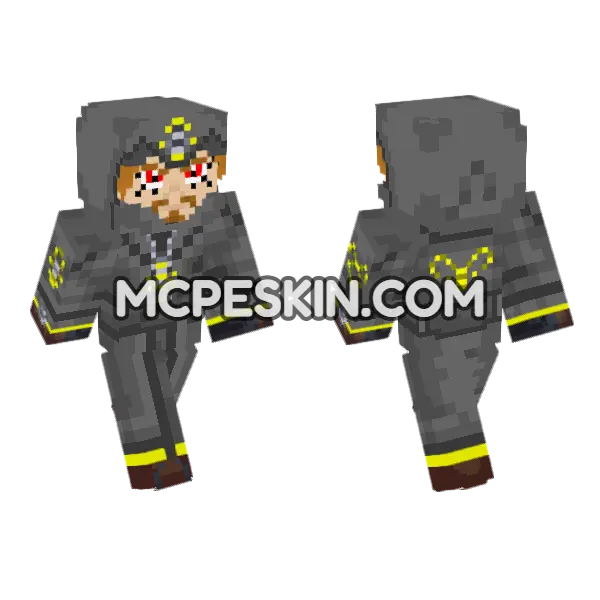 Valcrist Dragon Cultist Minecraft Bedrock skin, front and back
