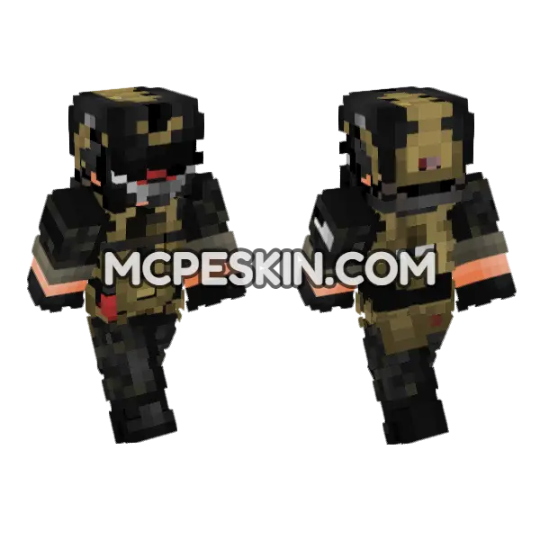 Vaz Scp Overlord Minecraft Bedrock skin, front and back