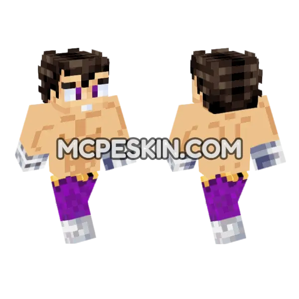 Vegetta777 Minecraft Bedrock skin, front and back