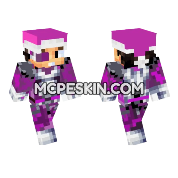 Vegetta777 Armor Minecraft Bedrock skin, front and back