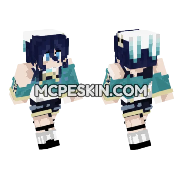 Venti Reedited Minecraft Bedrock skin, front and back