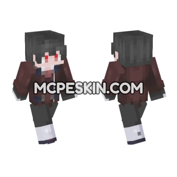 Vermillion Vore Minecraft Bedrock skin, front and back