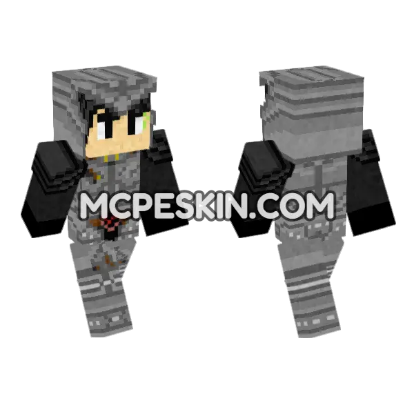 Vermillion Warrior Disguise Cole Minecraft Bedrock skin, front and back