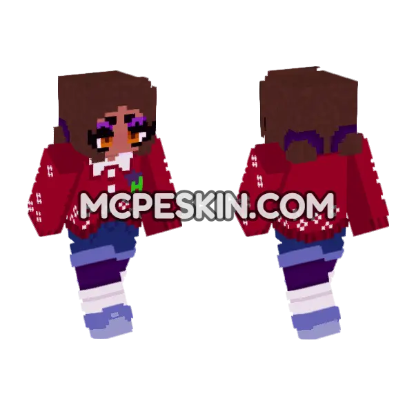 Version 2 Cassie Minecraft Bedrock skin, front and back