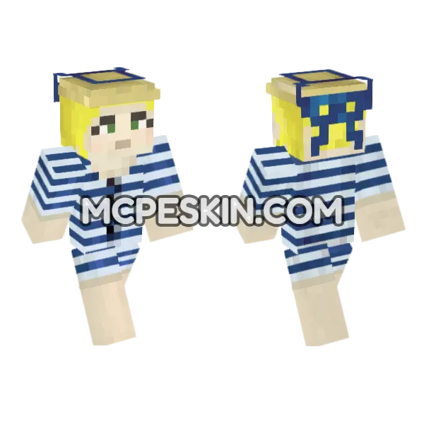 Victorian Swimmer Girl Minecraft Bedrock skin, front and back