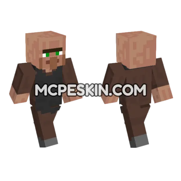 Villager Blacksmith Minecraft Bedrock skin, front and back
