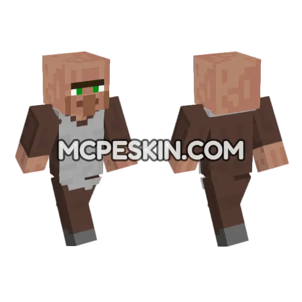 Villager Butcher Minecraft Bedrock skin, front and back
