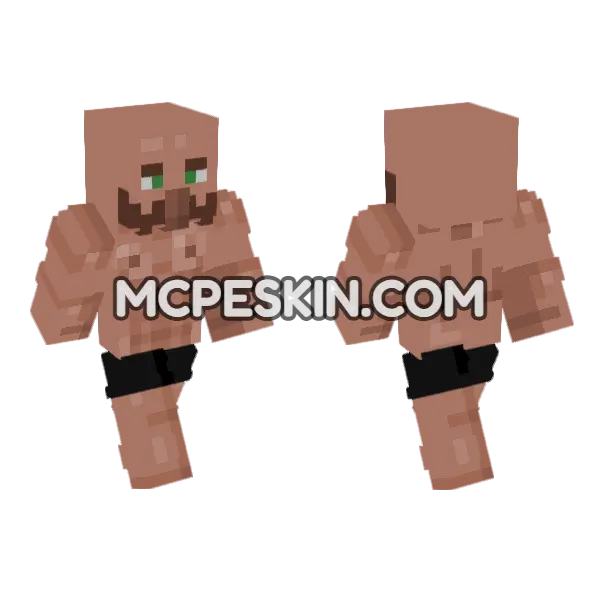 Villager Chad Minecraft Bedrock skin, front and back