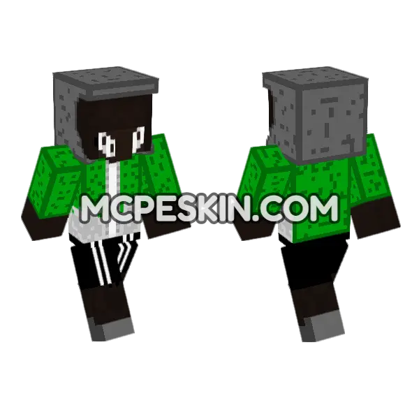 Villager Dustdust Sans Remake Minecraft Bedrock skin, front and back