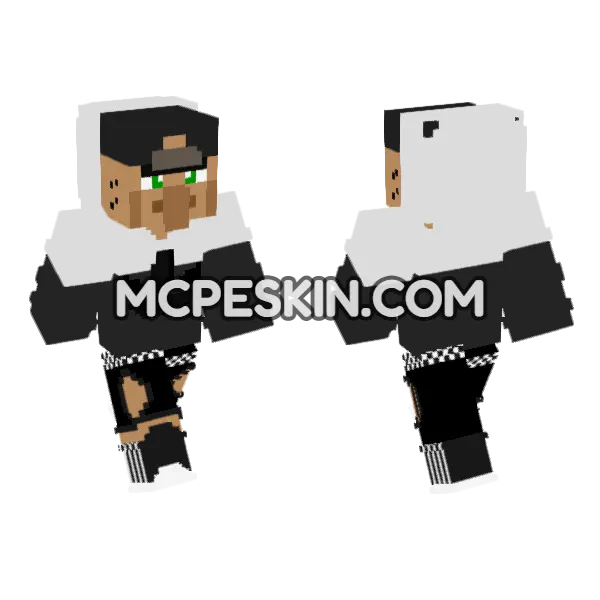 Villager in Adidas Hoodie, front and back