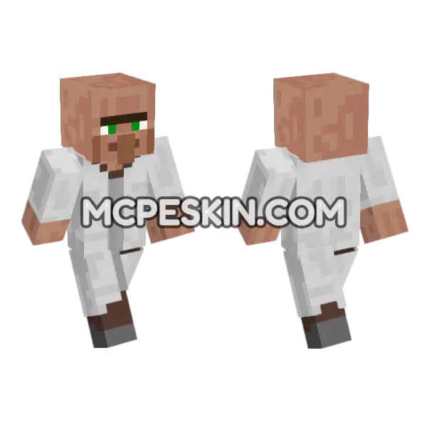 Villager Librarian Minecraft Bedrock skin, front and back
