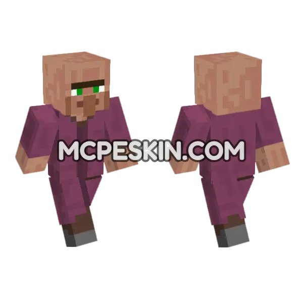 Villager Priest Minecraft Bedrock skin, front and back