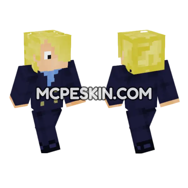 Vinsmoke Sanji Minecraft Bedrock skin, front and back