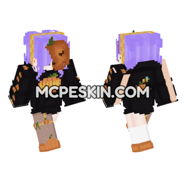 Violet Halloween Hive Minecraft Bedrock skin, front and back