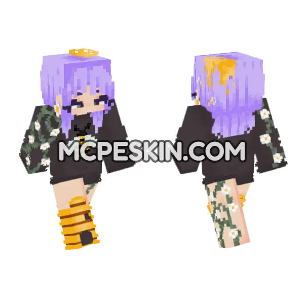 Violet Honey Bee, front and back