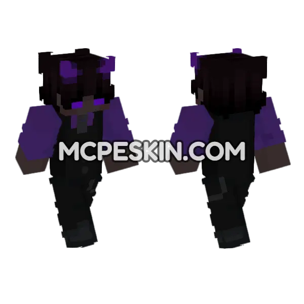 Violet Man Minecraft Bedrock skin, front and back