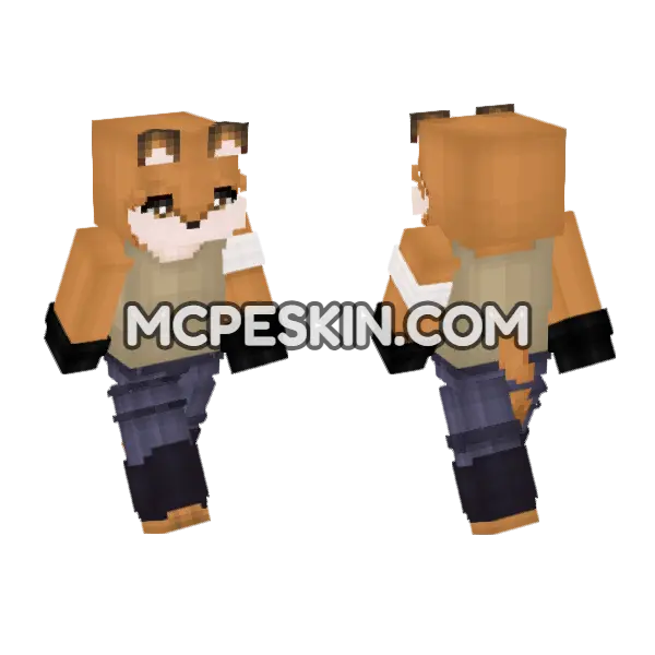 Vix Space Tail Outfit Minecraft Bedrock skin, front and back