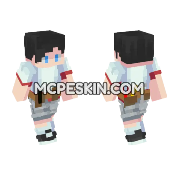 Voltedge White Outfit Minecraft Bedrock skin, front and back