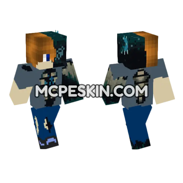 Warden Disease Skin Minecraft Bedrock skin, front and back
