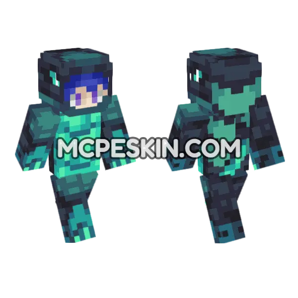 Warden Skin Minecraft Bedrock skin, front and back