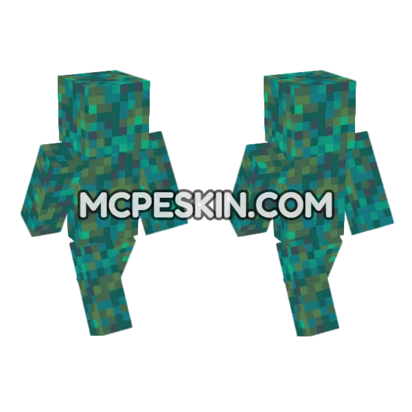 Warped Nylium Minecraft Bedrock skin, front and back