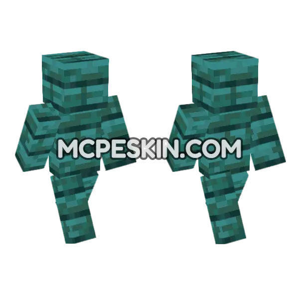 Warped Planks Minecraft Bedrock skin, front and back
