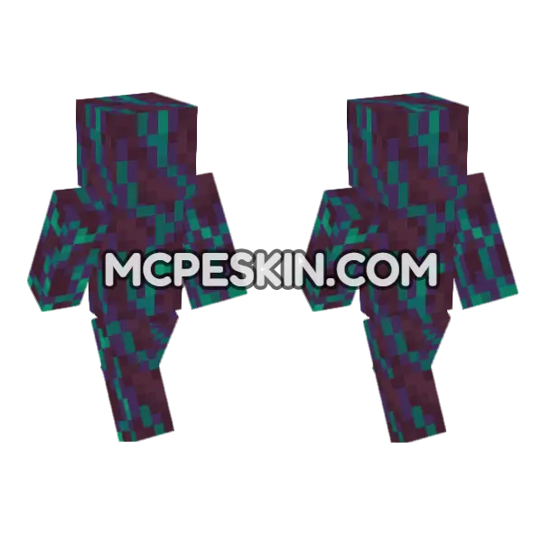 Warped Stem Minecraft Bedrock skin, front and back