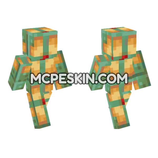 Weathered Copper Bulb Minecraft Bedrock skin, front and back