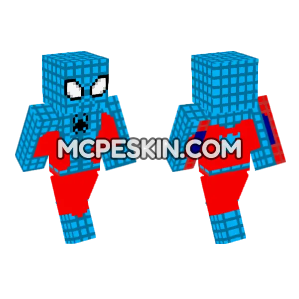 Web Man Spider Man Minecraft Bedrock skin, front and back