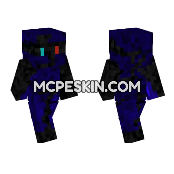 Weeping Blue Outfit Minecraft Bedrock skin, front and back