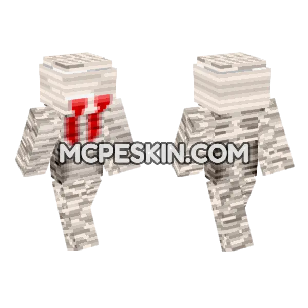 Whipping Mummy Minecraft Bedrock skin, front and back