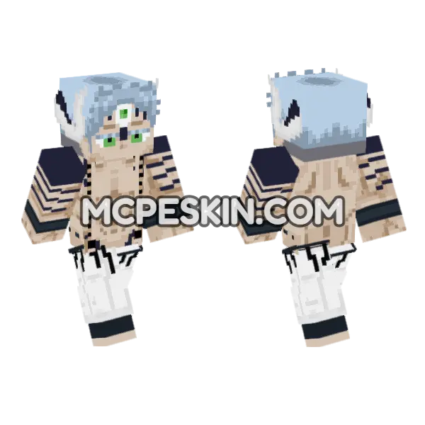 White and Blue Warrior, front and back