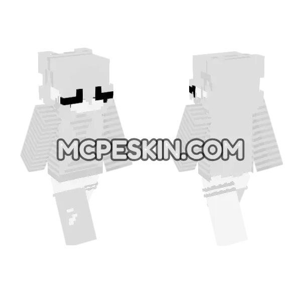 White and Gray Minecraft Bedrock skin, front and back