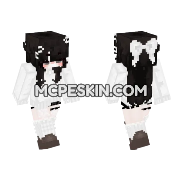 White Bow Maid Outfit, front and back