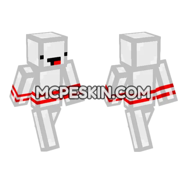 White Cloud Outfit Minecraft Bedrock skin, front and back
