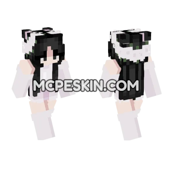 White Dress Girl Minecraft Bedrock skin, front and back