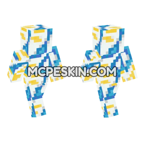 White Glazed Terracotta Minecraft Bedrock skin, front and back