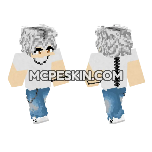 White Hair Boy, front and back